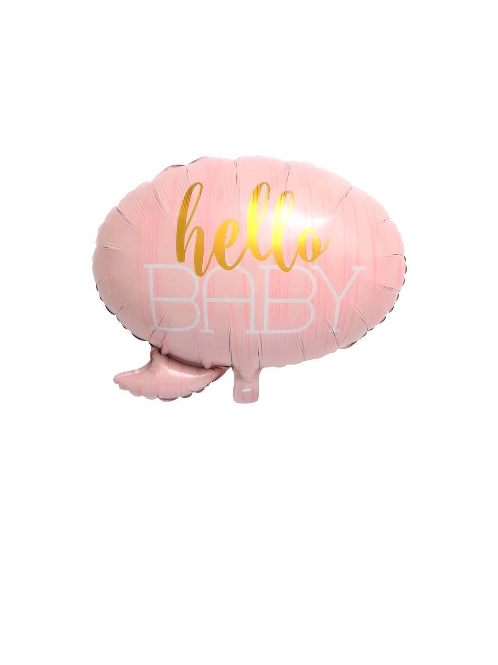 Hello Baby Folyo Balon – Baby Shower Süsü Pembe 60 cm - Parti Balonu | Parti Adresi
