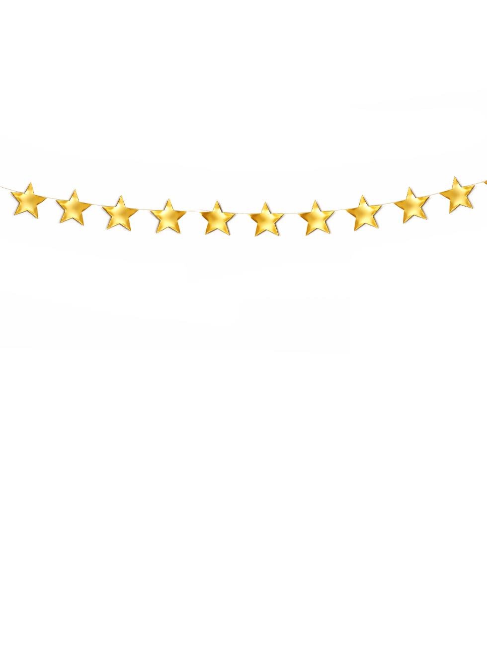 Hoşgeldin Ramazan Duvar Dekoru Yıldız Sarkı Süs Altın 5 m - Ramazan Bayramı | Parti Adresi