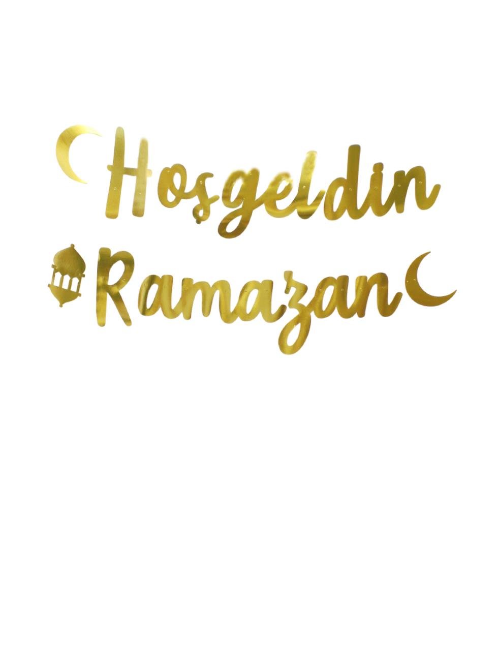 Hoşgeldin Ramazan Kaligrafi Banner Altın - Ramazan Bayramı | Parti Adresi