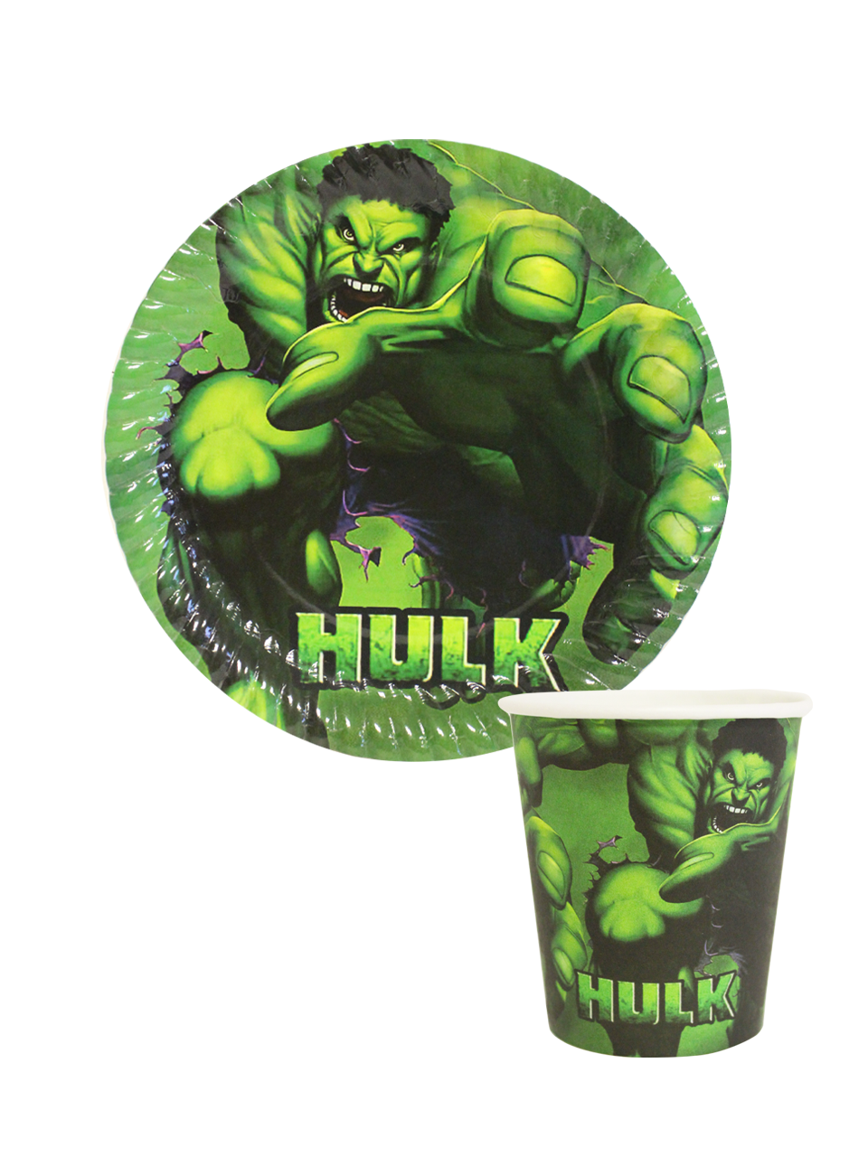 Hulk Temalı Karton Tabak Bardak Set 