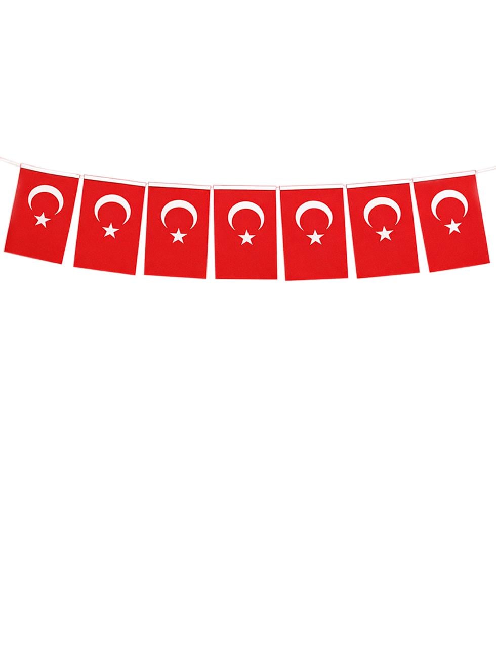 İpli Bayrak Orta Boy 8X13 Cm 50'li - Kağıt Süsler | Parti Adresi