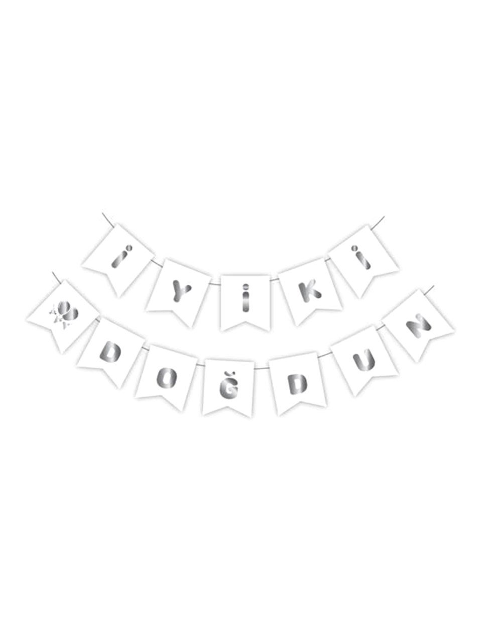 İyi Ki Doğdun Beyaz-Gümüş Yazı