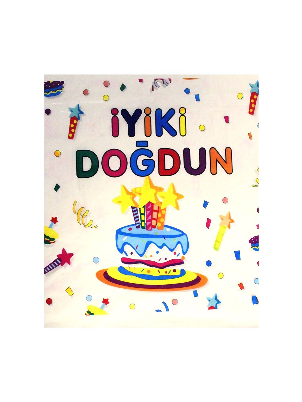 İyiki Doğdun Masa Örtüsü Beyaz