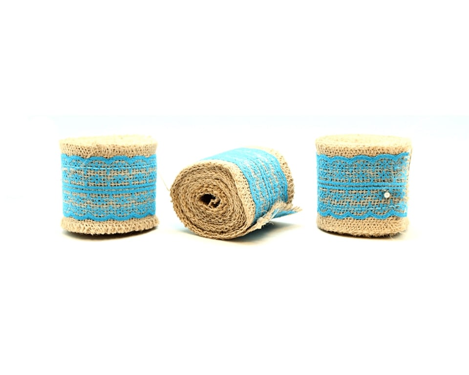 Jut Bobin Mavi Dantelli 2 mt x 6 cm