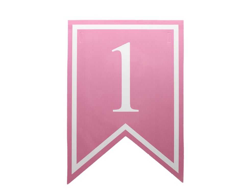 KAĞIT BANNER 1 RAKAM PEMBE