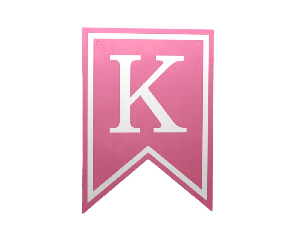 KAĞIT BANNER K HARFİ PEMBE