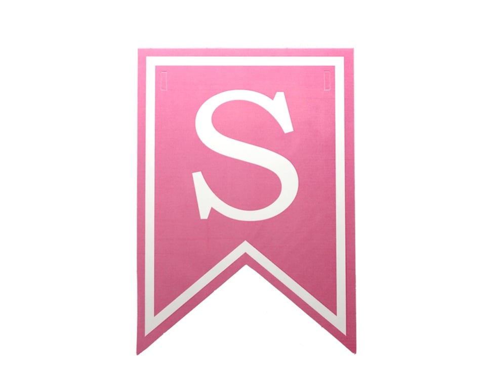 KAĞIT BANNER S HARFİ PEMBE