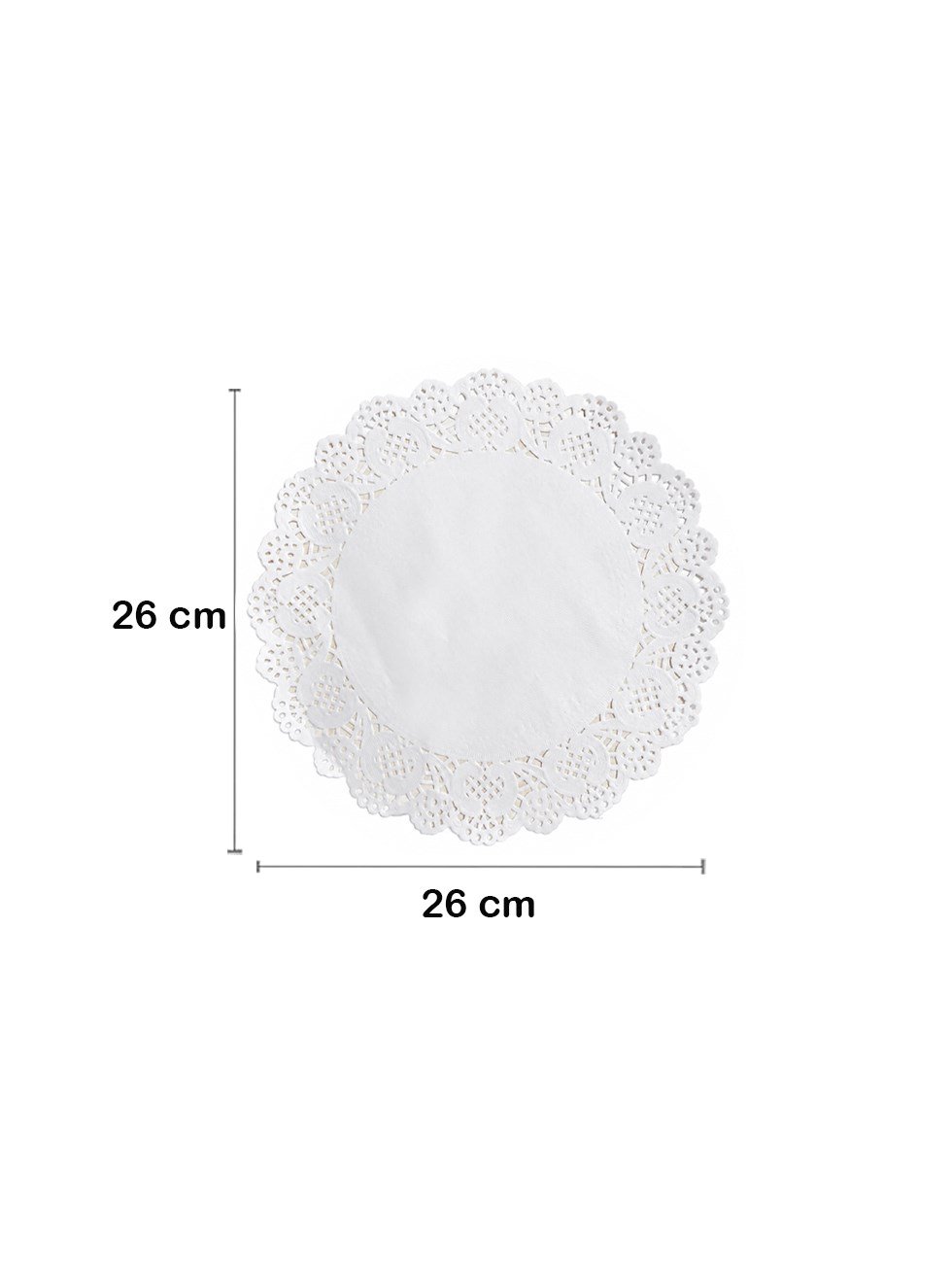 Kağıt Dantel Altlık Beyaz  – Dekoratif Sunum Altlığı 26 cm 100'lu - Servis ve Sunum Ekipmanları | Parti Adresi