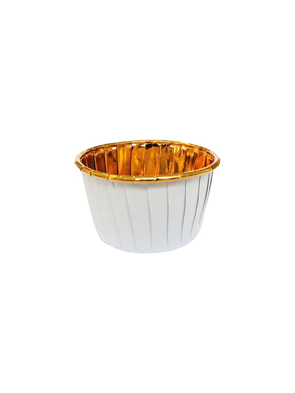 Kağıt Muffin Kek Kalıbı 25'li Beyaz - Gold