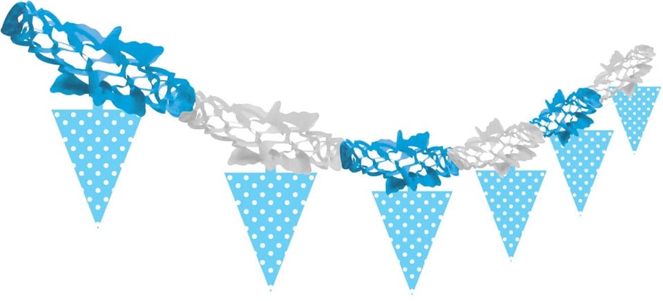 Kağıt Zincir Puantiyeli Mavi