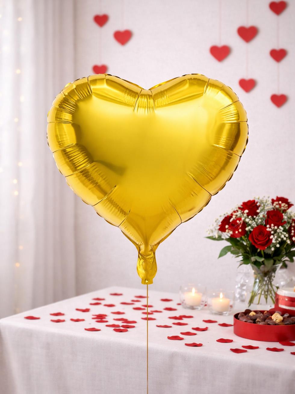 Kalp Folyo Balon Doğum Günü Parti Balonu Gold 18 inc 45 cm - Parti Balonu | Parti Adresi