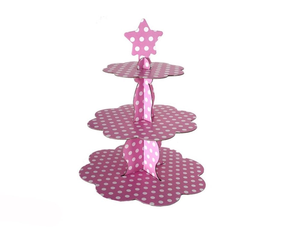 KEK STANDI PEMBE-BEYAZ PUANLI