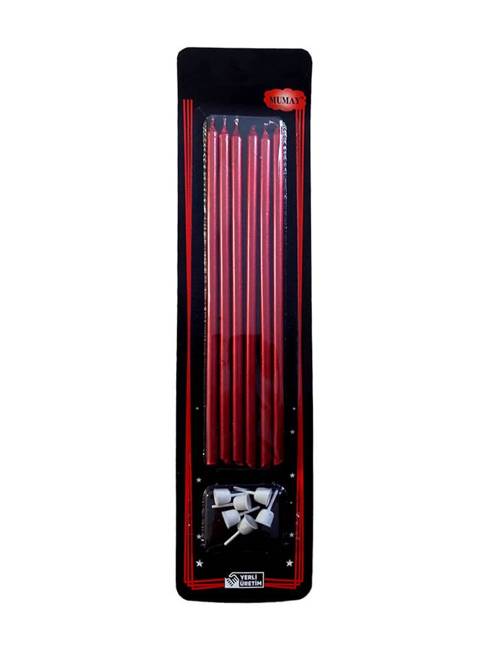 Kırmızı Mum 20 Cm 7'Lİ