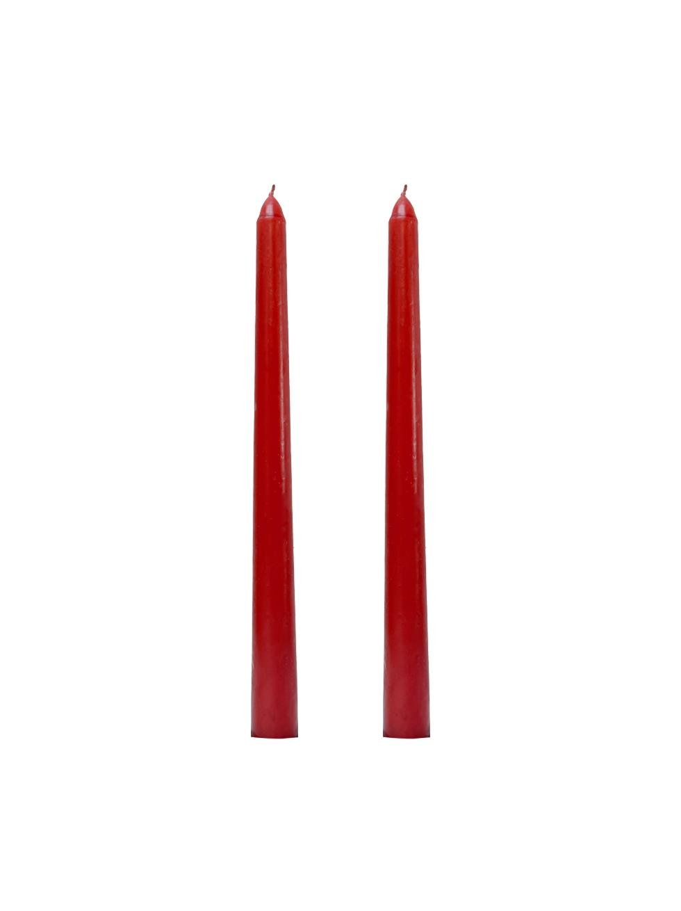 Kırmızı Şamdan Mum – Dekoratif Masa Dekoru 2'li - Şamdan Mumlar | Parti Adresi