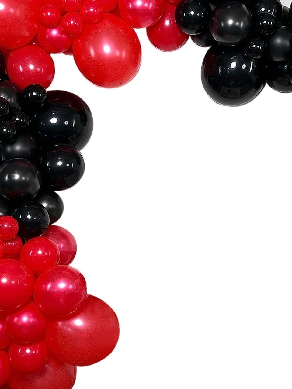 Kırmızı Siyah Balon Zincir Seti Doğum Günü Parti Seti