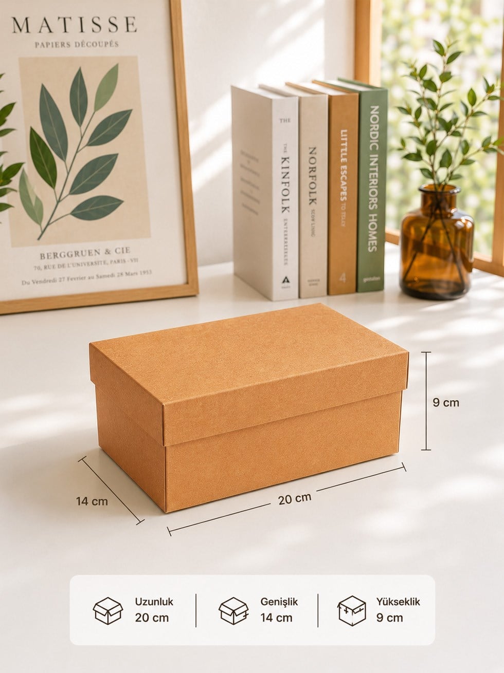 Kraft Kutu Karton Hediye Kutusu 14X20X9 cm - Kraft ve Asetat Kutular | Parti Adresi