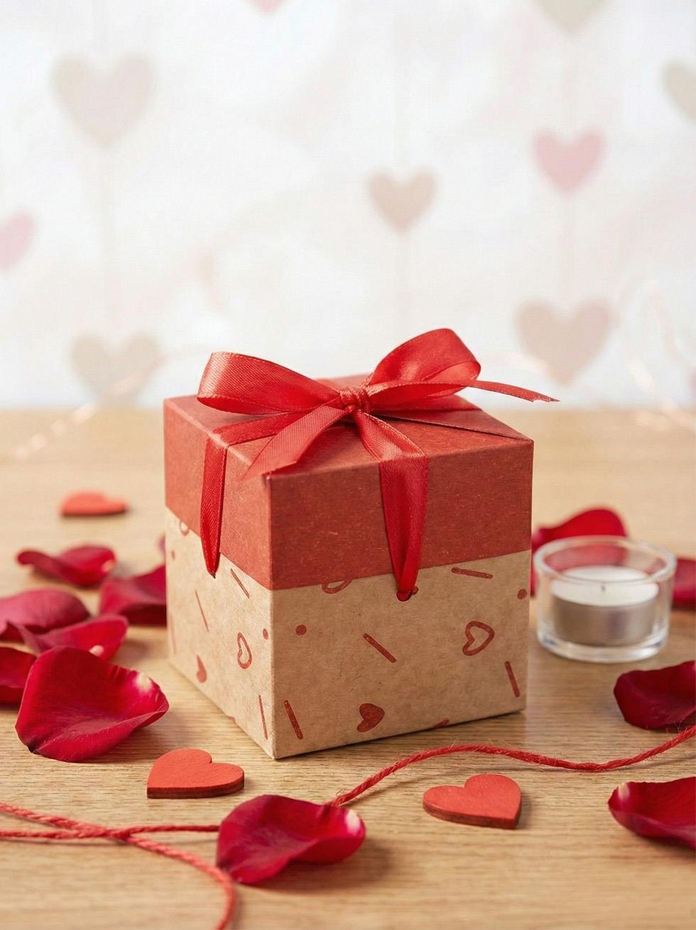 Kurulabilir Kraft Kutu Kalpli 9X9 Cm - Kraft ve Asetat Kutular | Parti Adresi