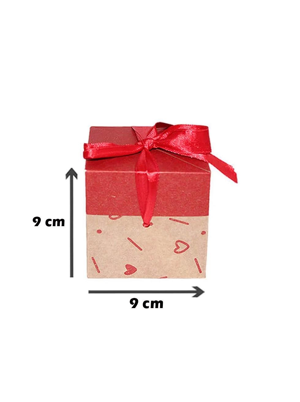 Kurulabilir Kraft Kutu Kalpli 9X9 Cm - Kraft ve Asetat Kutular | Parti Adresi