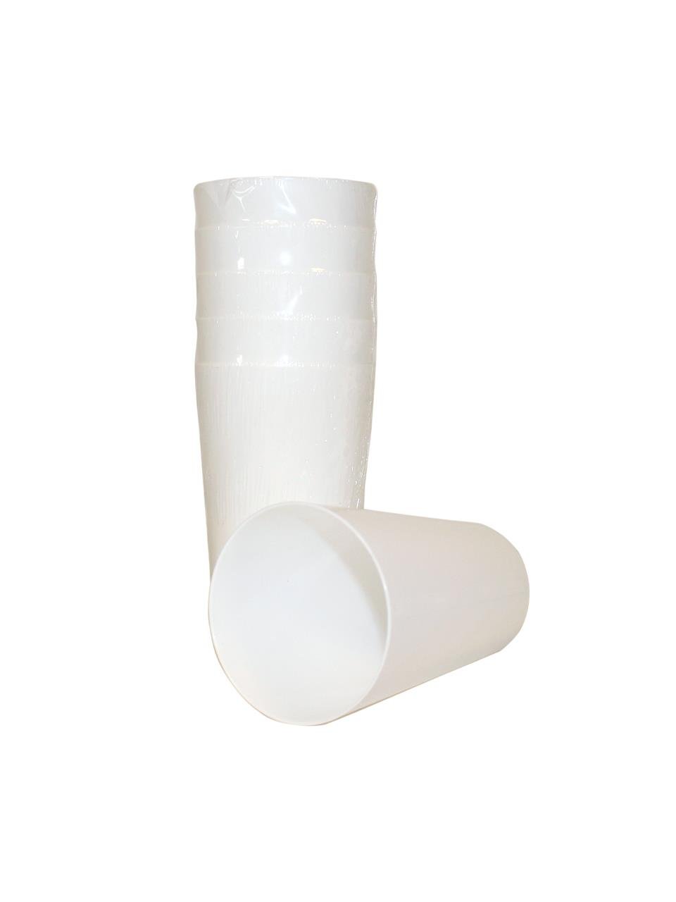 Lüks Plastik Mika Bardak Parti Bardağı Beyaz 330 cc 6'lı