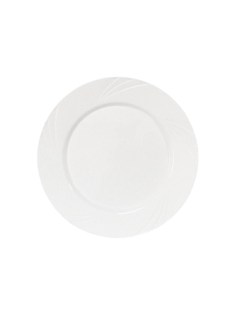 Lüks Plastik Mika Tabak 6'lı 23 Cm Beyaz