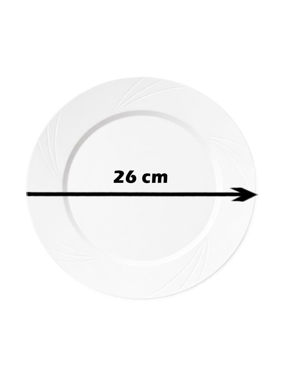 Lüks Plastik Mika Tabak 6'lı 26 Cm Beyaz - Lüks Plastik Tabaklar | Parti Adresi