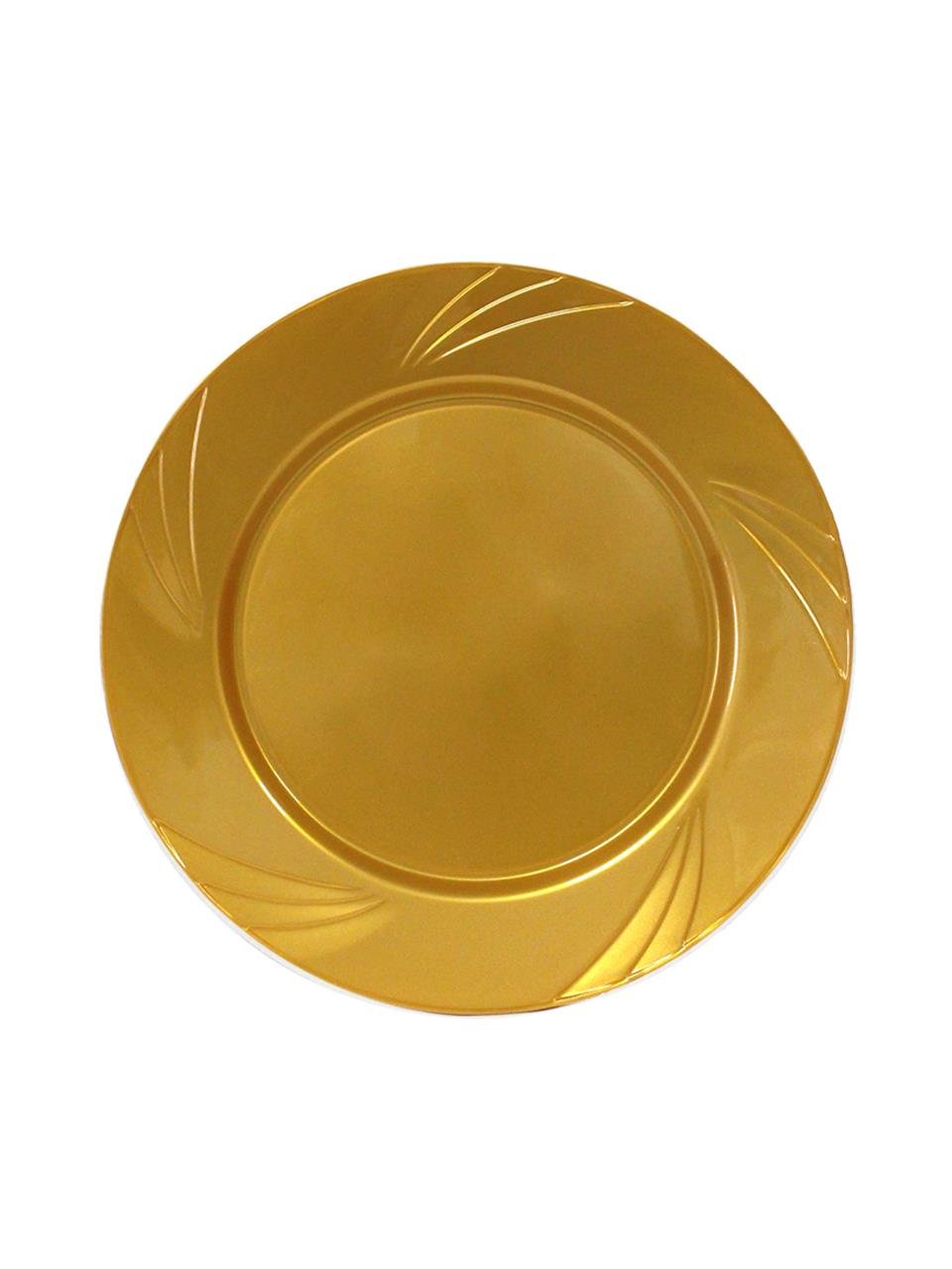 Lüks Plastik Mika Tabak 6'lı 26 Cm Gold