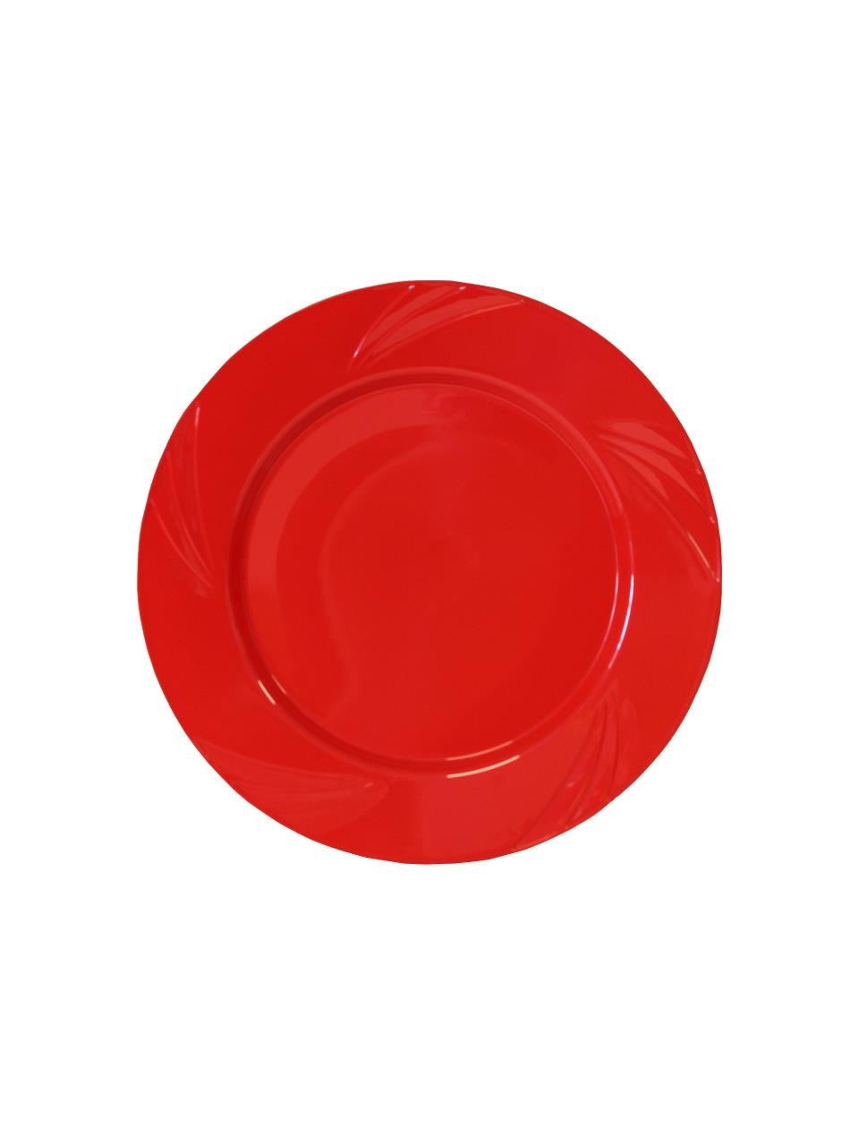 Lüks Plastik Mika Tabak Parti Tabağı Kırmızı 6'lı 23 Cm