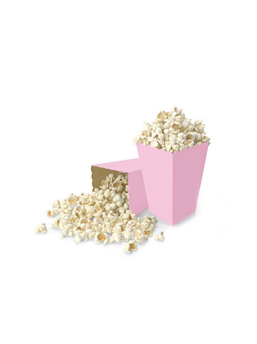 Makaron Pembe Patlamış Mısır Kutusu Popcorn Kutusu 8'li - Mısır Kutuları | Parti Adresi