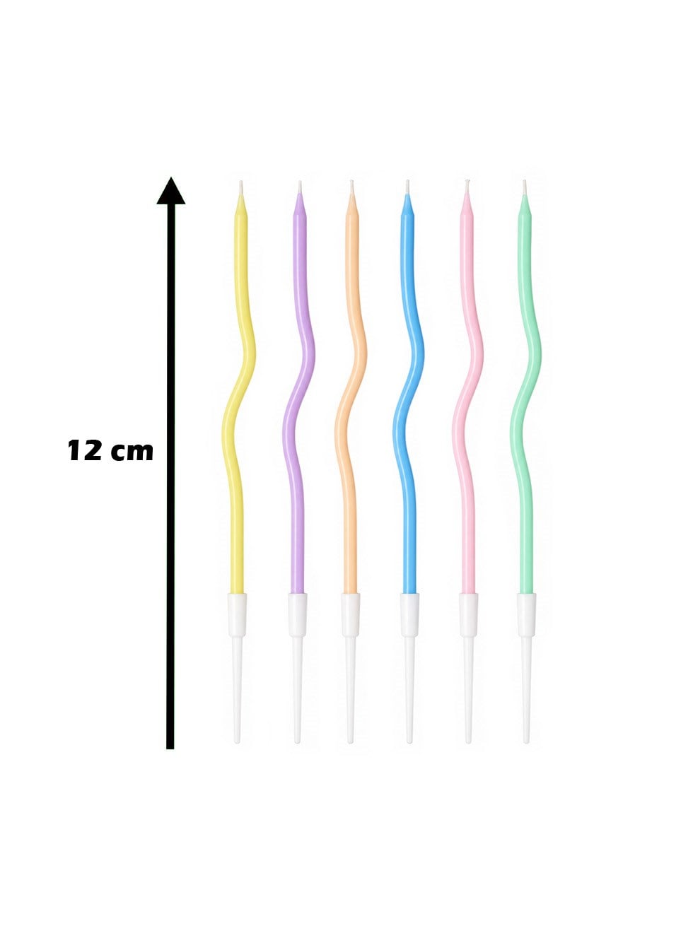 Makaron Renkli Sprial Pasta Mumları – Doğum Günü Parti Mumu 12 cm 6'lı - Doğum Günü Mumları | Parti Adresi