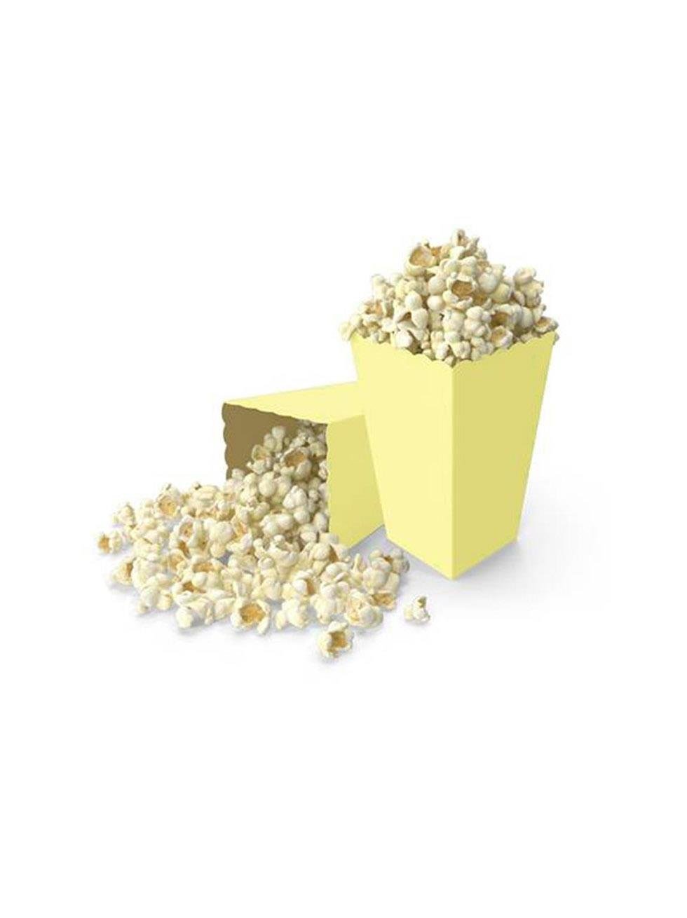 Makaron Sarı Patlamış Mısır Kutusu Popcorn Kutusu 8'li - Mısır Kutuları | Parti Adresi