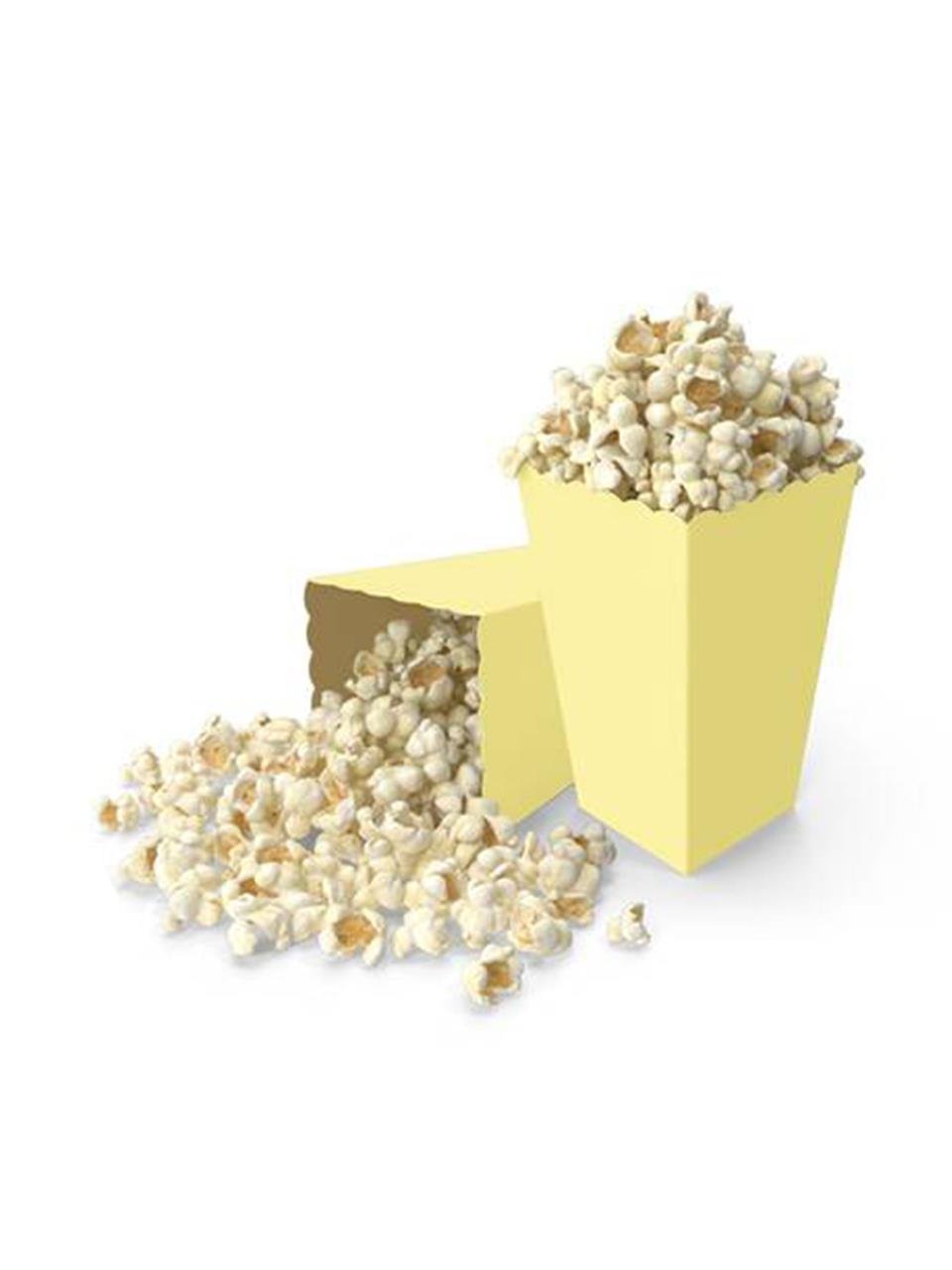 Makaron Sarı Patlamış Mısır Kutusu Popcorn Kutusu 8'li