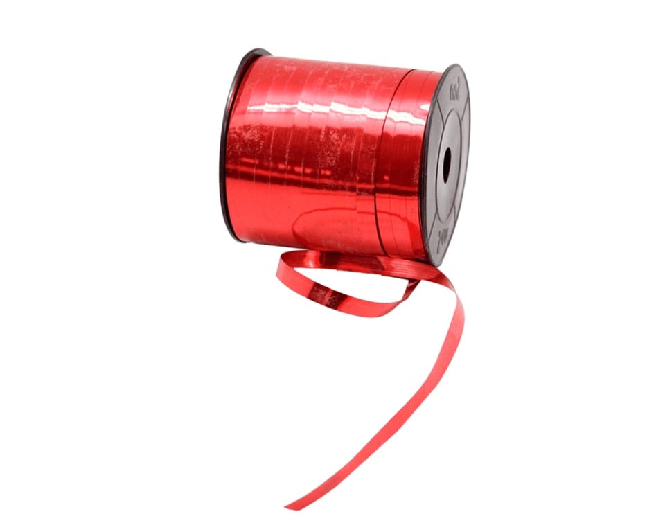 METALİK RAFYA 8 MM 200 MT KIRMIZI