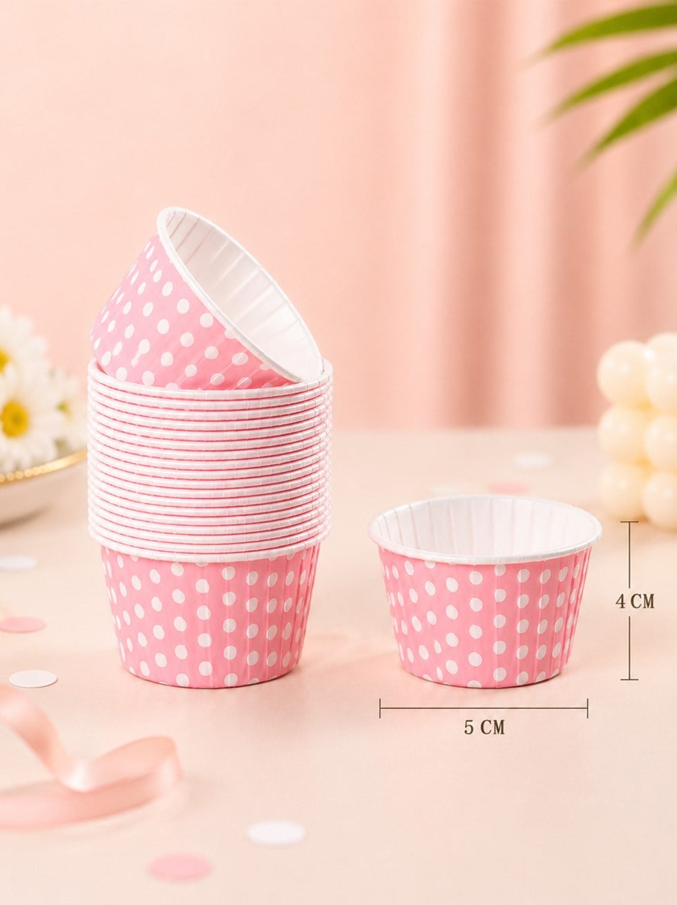 Muffin Kek Kapsülü Pembe Puantiyeli Kağıt Cupcake Kalıbı 25'Li - Kağıt Kek Kalıpları | Parti Adresi