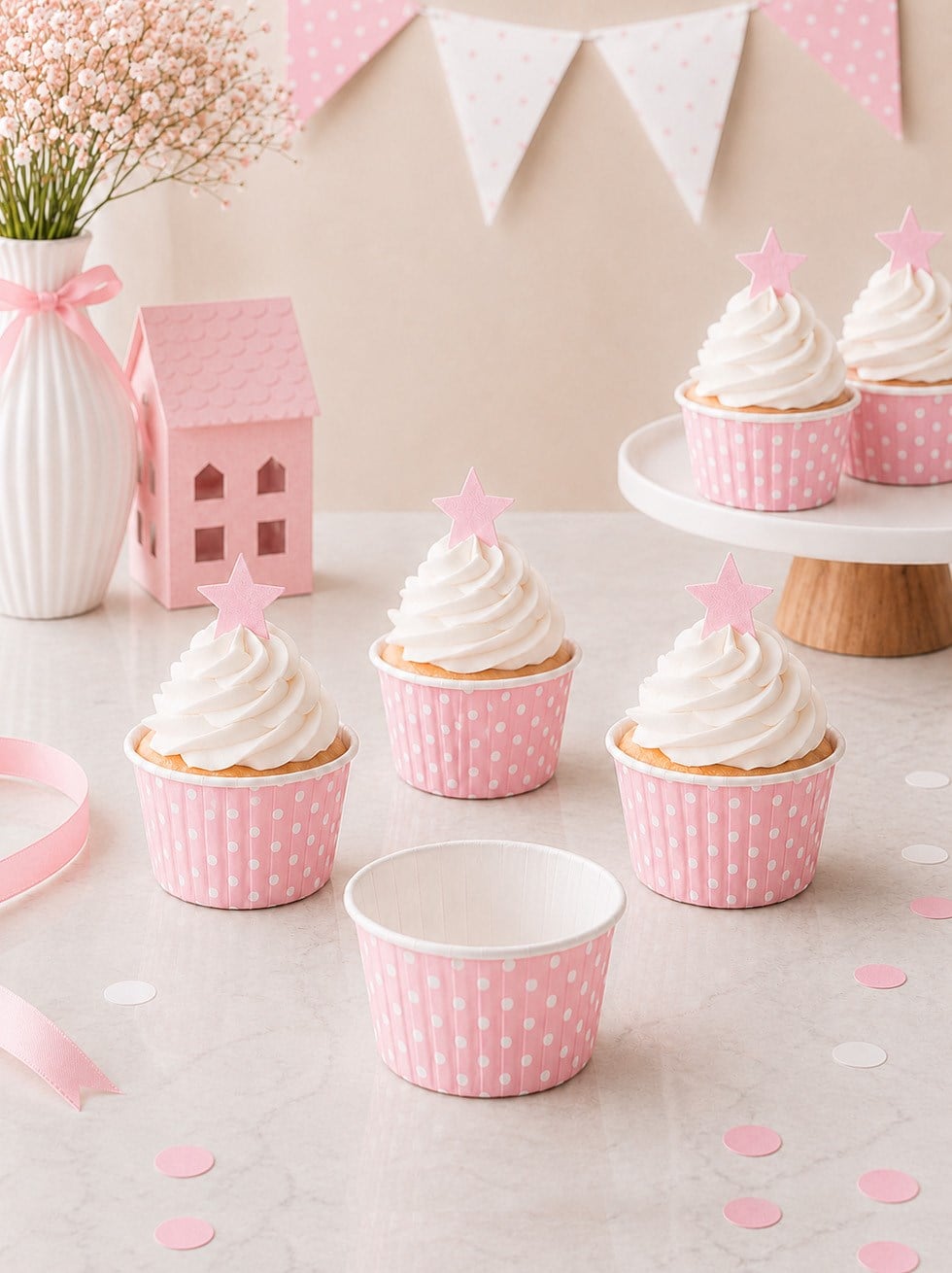 Muffin Kek Kapsülü Pembe Puantiyeli Kağıt Cupcake Kalıbı 25'Li - Kağıt Kek Kalıpları | Parti Adresi