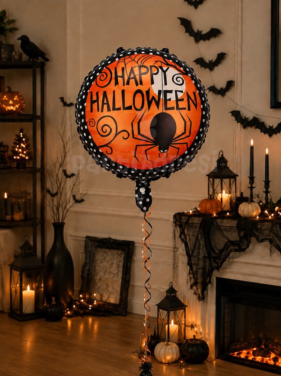Örümcekli Happy Halloween Folyo Balon Cadılar Bayramı Parti Balonu 45 cm - Parti Balonu | Parti Adresi