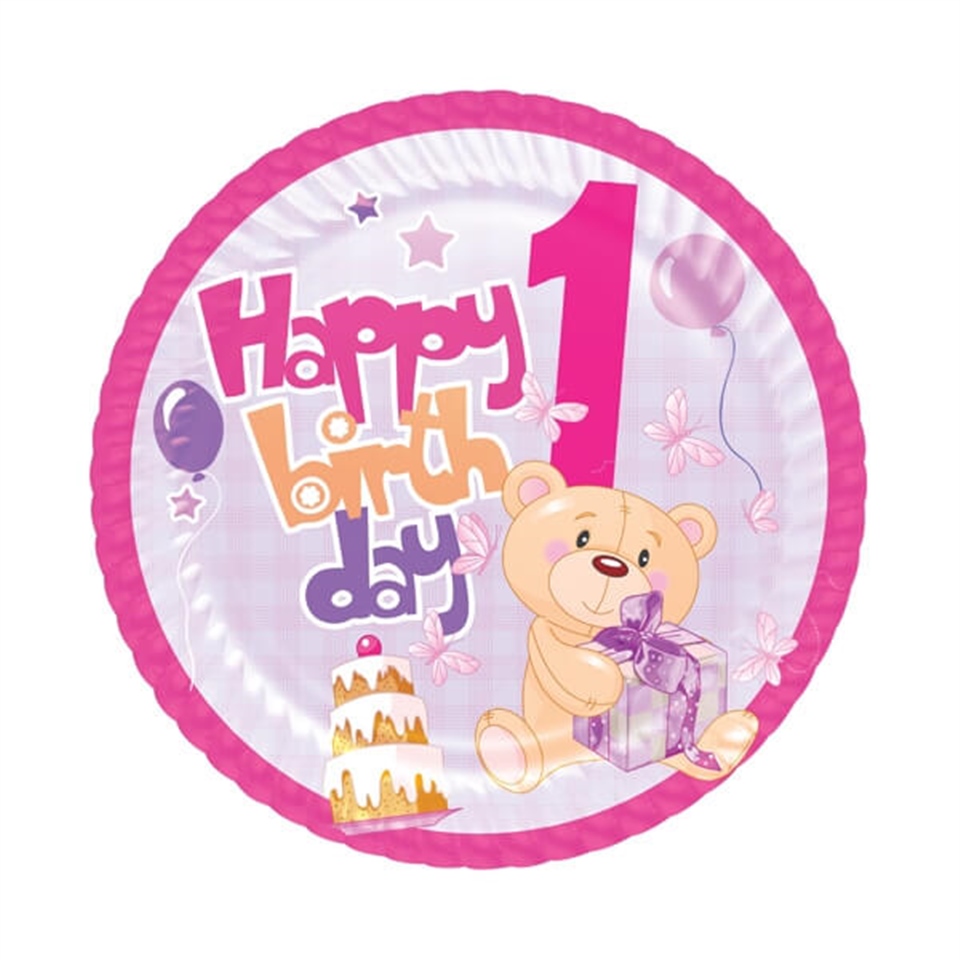 PARTY DREAMS KARTON TABAK 1 YAŞ KIZ
