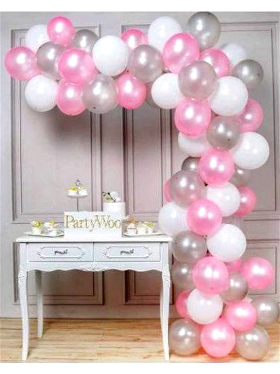 Pembe Gümüş Balon Seti