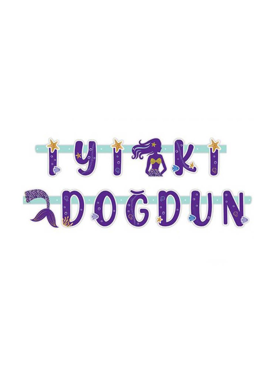 Pırıltı Deniz Kızı İyi Ki Doğdun Yazı