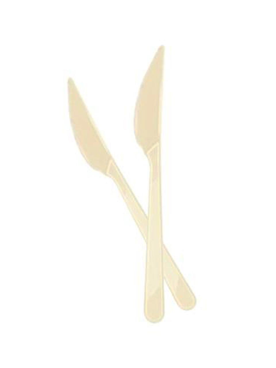 Plastik Bıçak Krem 25'Li