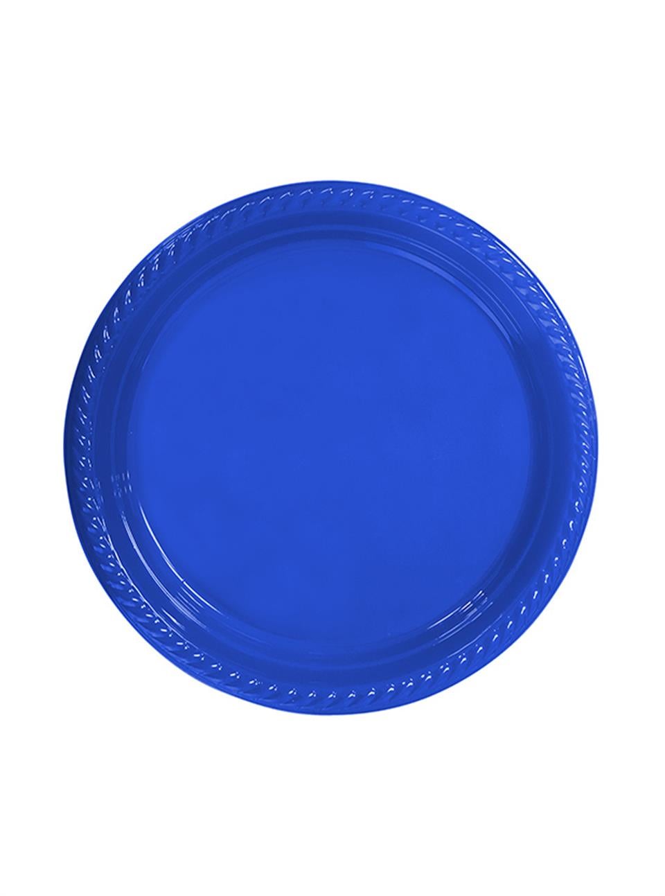 Plastik Tabak Mavi Renk 25'Li
