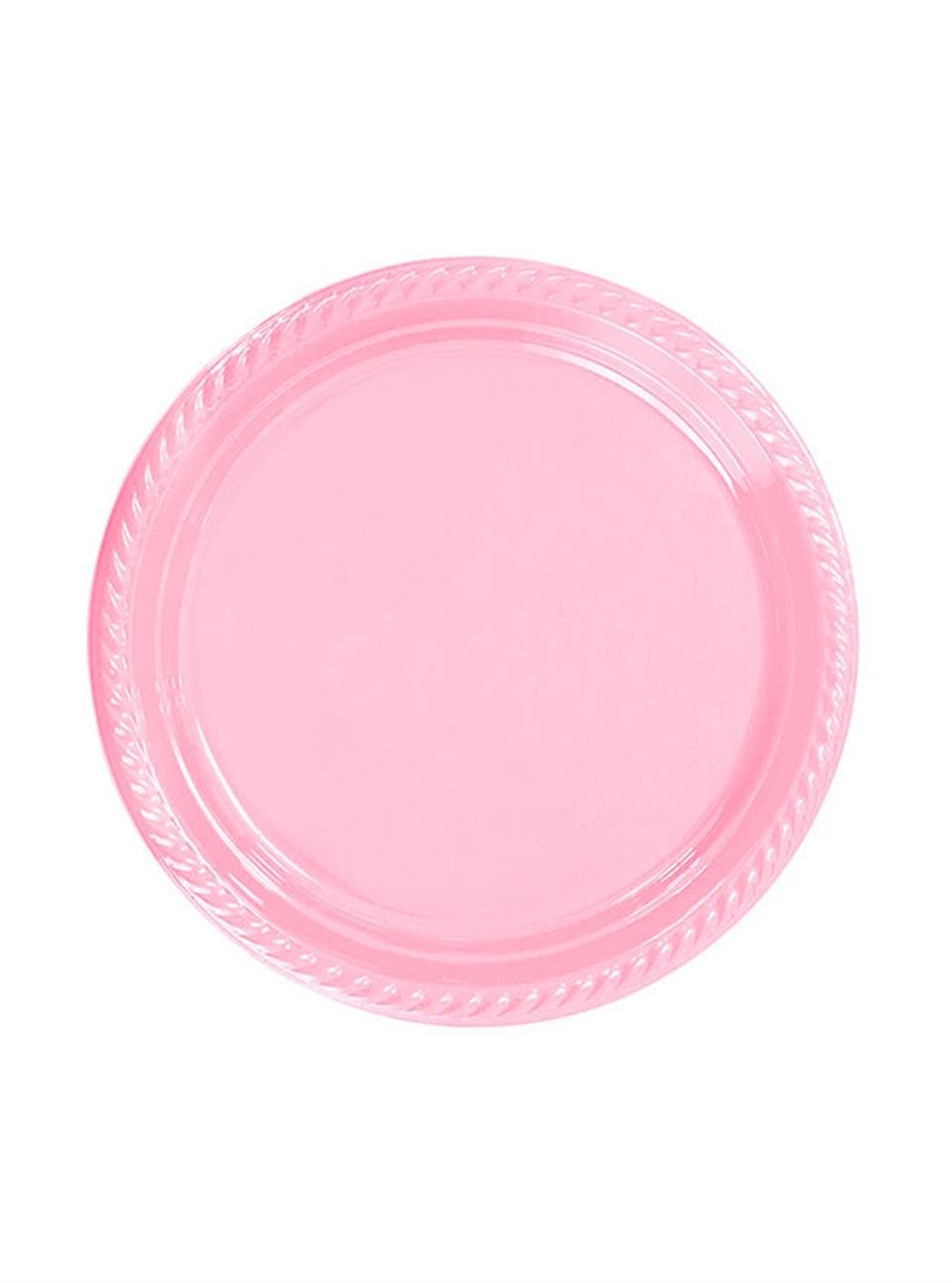 Plastik Tabak Pembe Renk 25'Li