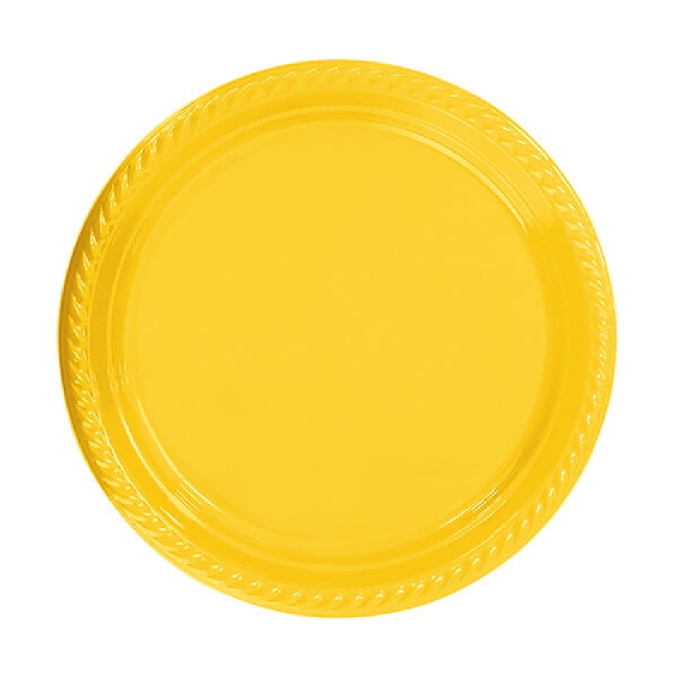 PLASTİK TABAK SARI RENK 25'Lİ