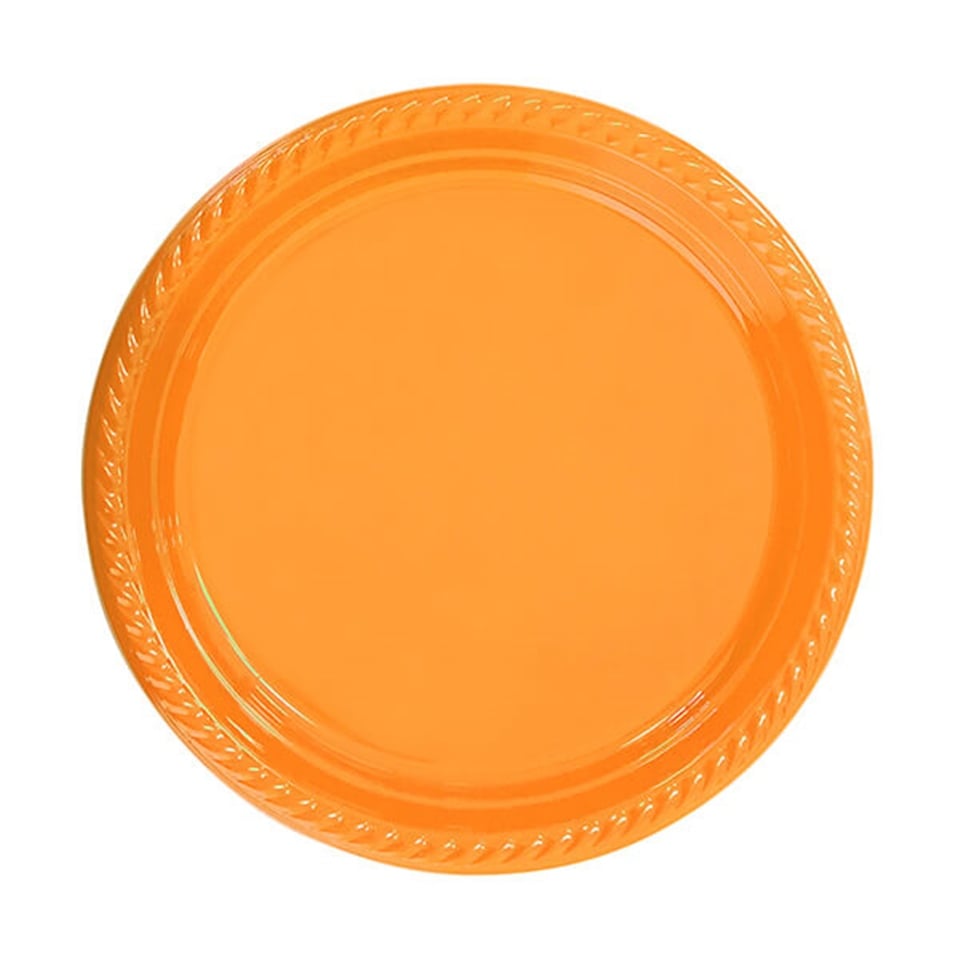 PLASTİK TABAK TURUNCU RENK 25'Lİ