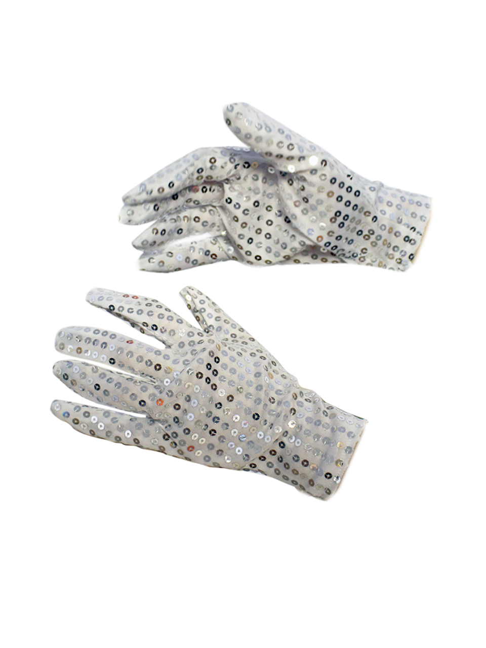 Pullu Eldiven Parti Kostüm Eldiveni Gümüş