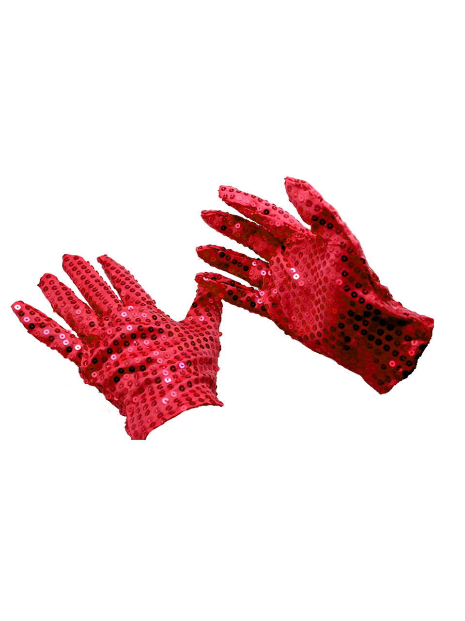 Pullu Eldiven Parti Kostüm Eldiveni  Kırmızı