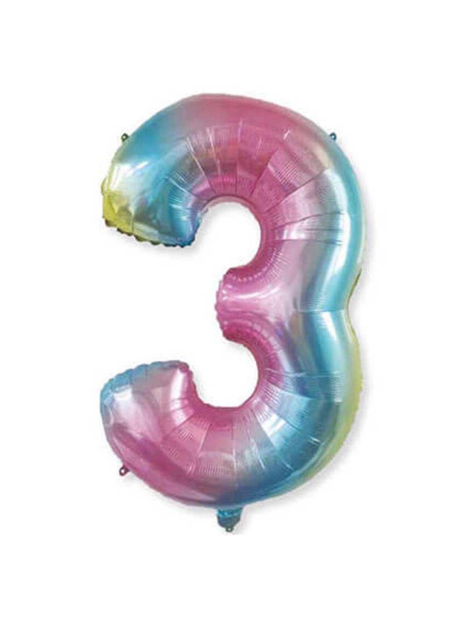 Rakam Folyo Balon 3 Gökkuşağı Renk 86 Cm - 34”