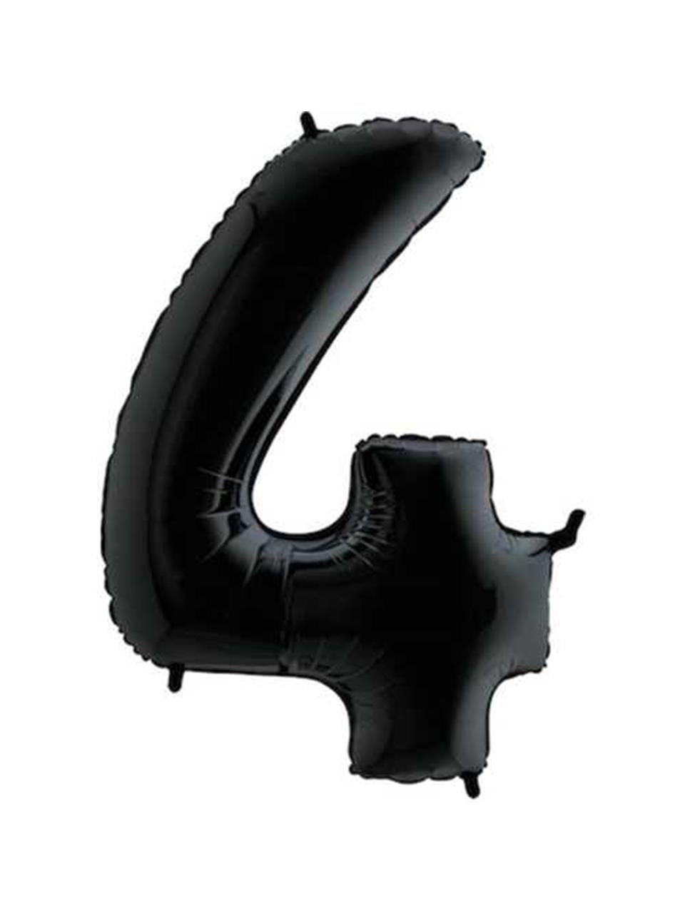 Rakam Folyo Balon 4 Rakamı Siyah 100 cm 40 inc