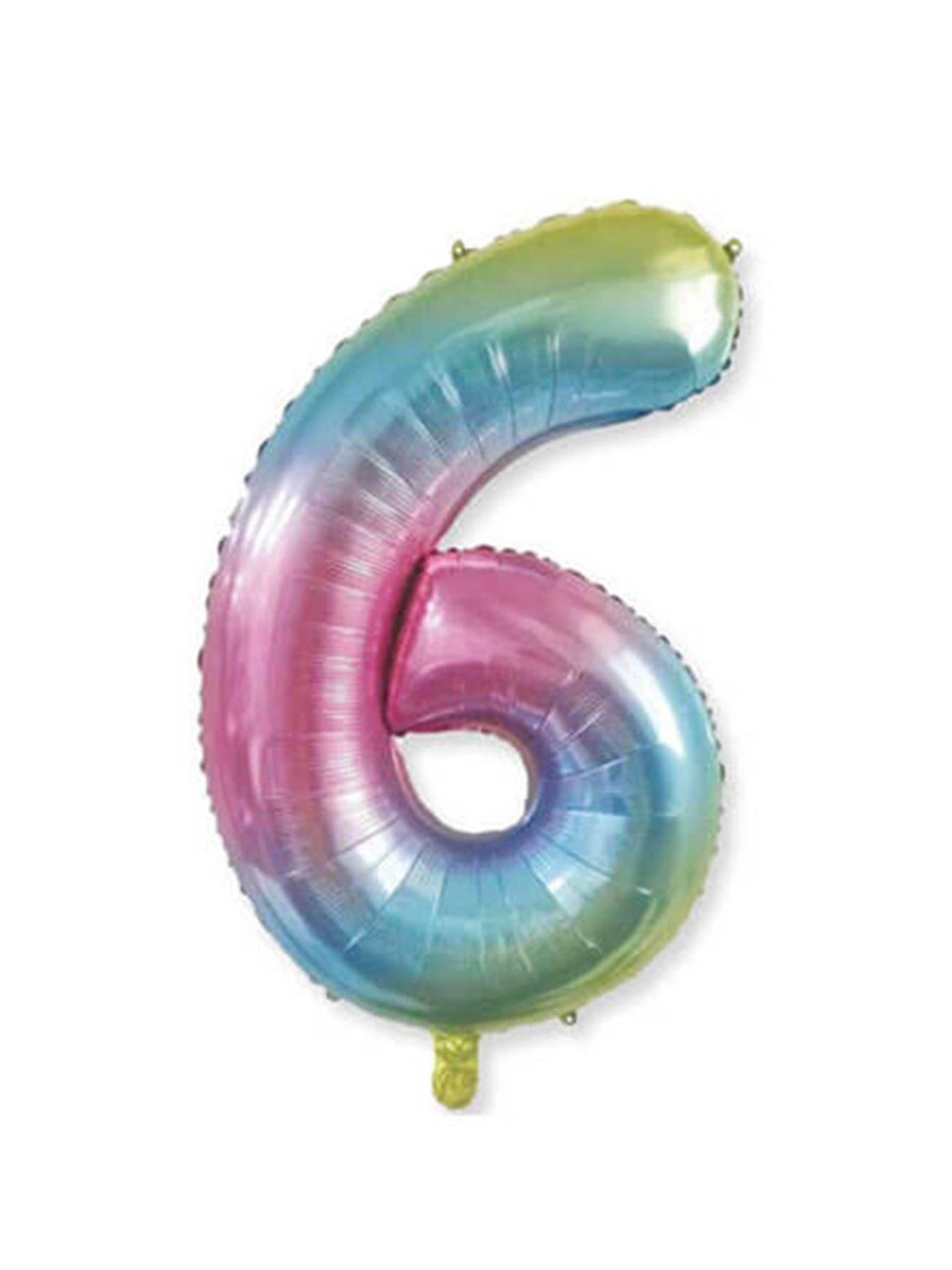 Rakam Folyo Balon 6 Gökkuşağı Renk 86 Cm - 34”