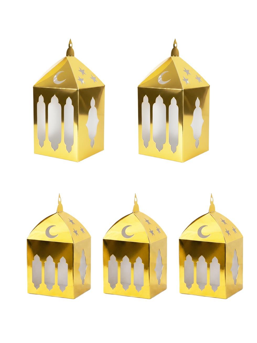 Ramazan Ayı Temalı Kağıt Masa Üstü Dekor Süs Altın 5'li  - Ramazan Bayramı | Parti Adresi