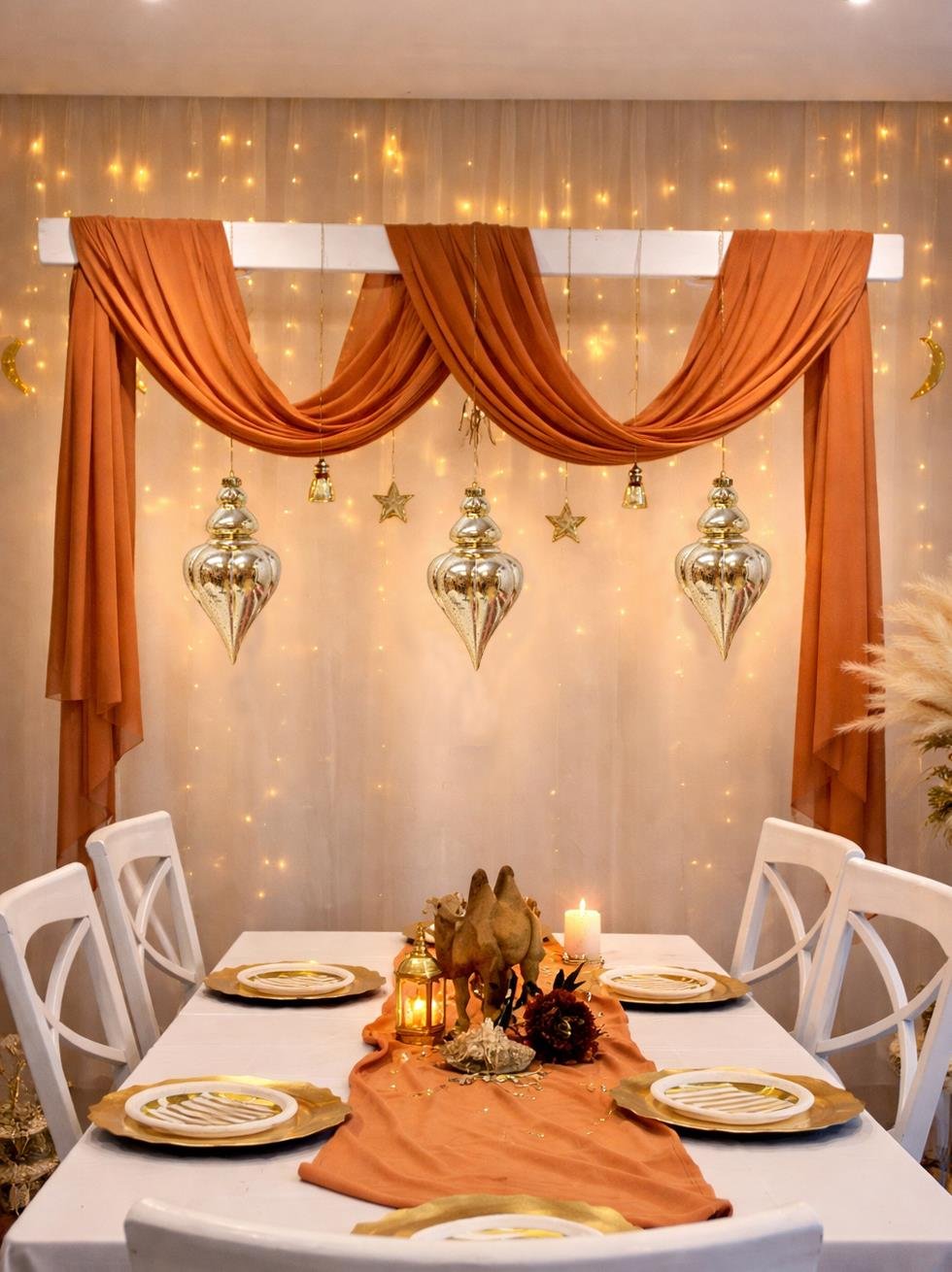 Ramazan Özel Dekoratif Sarkıt Süs Eskitme Efektli Altın 24 cm - Ramazan Bayramı | Parti Adresi